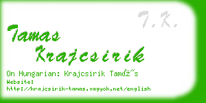 tamas krajcsirik business card